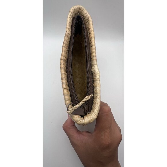 Hawaiian Lauhala Clutch Purse - Double-Stripe - Medium 7.5" x 4.5" x 1" - Picture 6 of 6